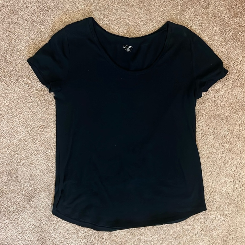 Loft outlet black short sleeve shirt medium